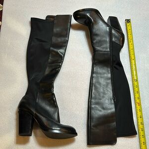 Aldo leather boots with stretch panel in the back. Size 9